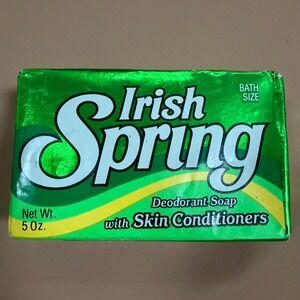 Vintage Irish Spring Deodorant Soap Bar 5oz Original Formula No Flaxseed Linseed